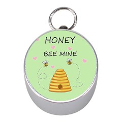 Bee Mine Valentines Day Mini Silver Compasses by Valentinaart