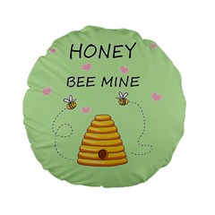 Bee Mine Valentines Day Standard 15  Premium Flano Round Cushions by Valentinaart