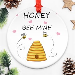 Bee Mine Valentines Day Ornament (round) by Valentinaart