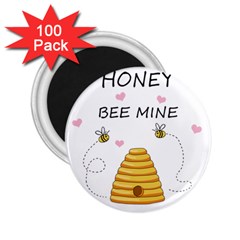 Bee Mine Valentines Day 2 25  Magnets (100 Pack)  by Valentinaart