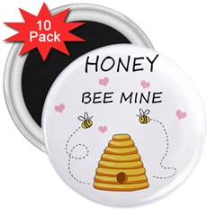 Bee Mine Valentines Day 3  Magnets (10 Pack) 