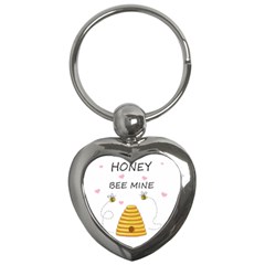 Bee Mine Valentines Day Key Chains (heart)  by Valentinaart