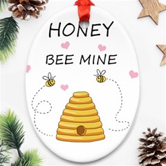 Bee Mine Valentines Day Oval Ornament (two Sides) by Valentinaart