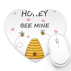 Bee Mine Valentines Day Heart Mousepads by Valentinaart