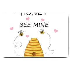 Bee Mine Valentines Day Large Doormat  by Valentinaart