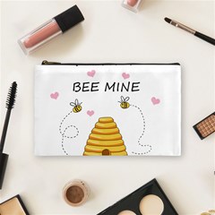 Bee Mine Valentines Day Cosmetic Bag (medium)  by Valentinaart