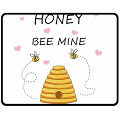 Bee Mine Valentines Day Fleece Blanket (medium)  by Valentinaart