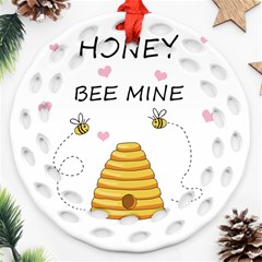 Bee Mine Valentines Day Ornament (round Filigree) by Valentinaart