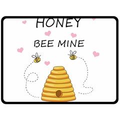 Bee Mine Valentines Day Double Sided Fleece Blanket (large)  by Valentinaart