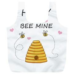 Bee Mine Valentines Day Full Print Recycle Bags (l)  by Valentinaart