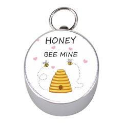 Bee Mine Valentines Day Mini Silver Compasses by Valentinaart