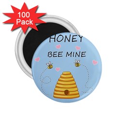 Bee Mine Valentines Day 2 25  Magnets (100 Pack)  by Valentinaart