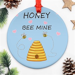 Bee Mine Valentines Day Round Ornament (two Sides) by Valentinaart