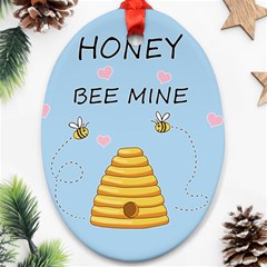 Bee Mine Valentines Day Oval Ornament (two Sides) by Valentinaart