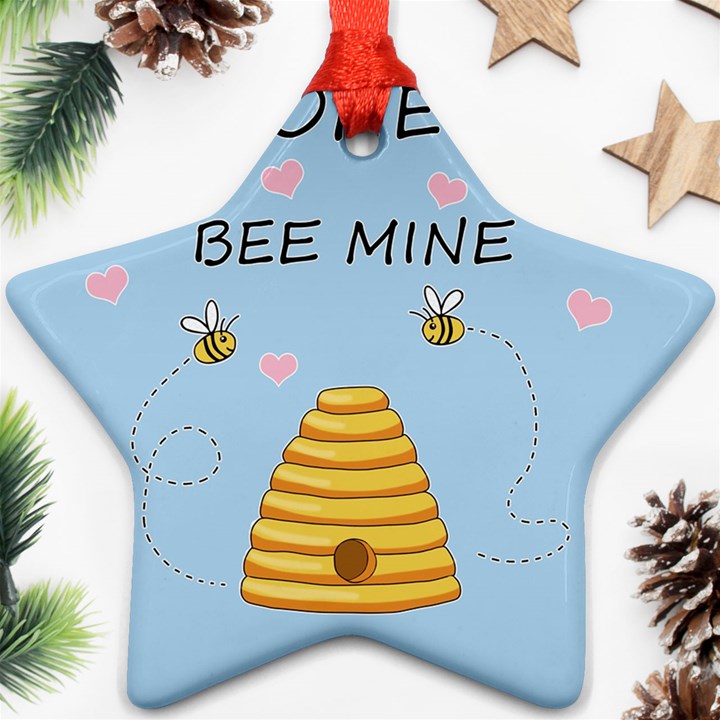 Bee mine Valentines day Star Ornament (Two Sides)