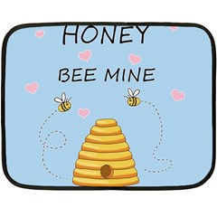 Bee Mine Valentines Day Double Sided Fleece Blanket (mini)  by Valentinaart