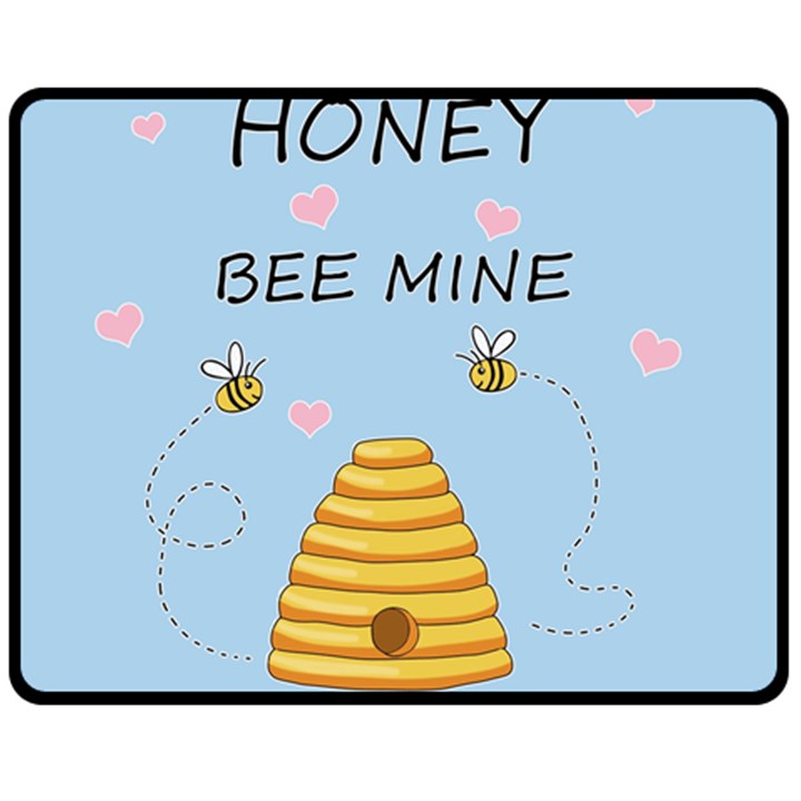 Bee mine Valentines day Fleece Blanket (Medium) 