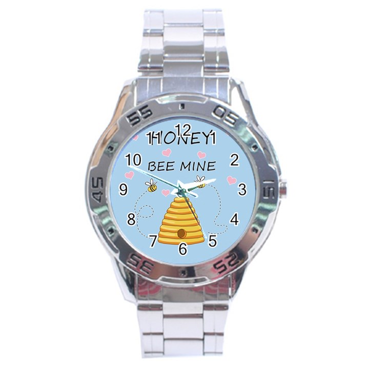 Bee mine Valentines day Stainless Steel Analogue Watch