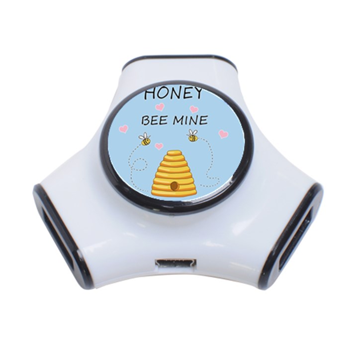 Bee mine Valentines day 3-Port USB Hub