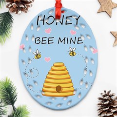 Bee Mine Valentines Day Ornament (oval Filigree) by Valentinaart