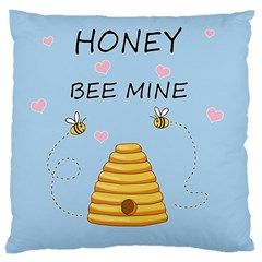 Bee Mine Valentines Day Large Cushion Case (two Sides) by Valentinaart