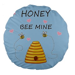 Bee Mine Valentines Day Large 18  Premium Round Cushions by Valentinaart