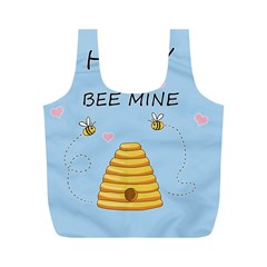 Bee Mine Valentines Day Full Print Recycle Bags (m)  by Valentinaart