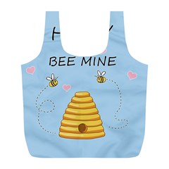 Bee Mine Valentines Day Full Print Recycle Bags (l)  by Valentinaart