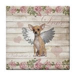 Vintage chihuahua - Valentines day Tile Coasters Front