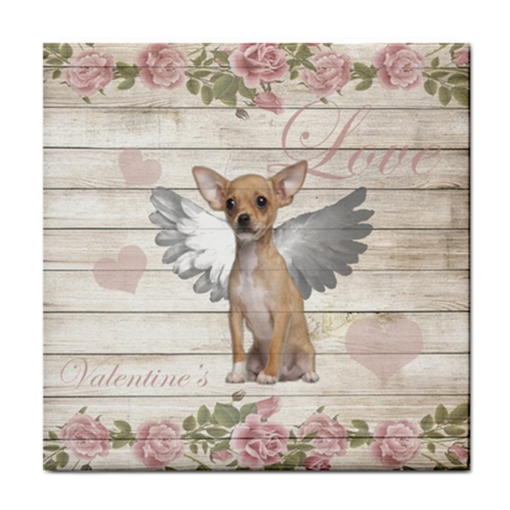 Vintage chihuahua - Valentines day Tile Coasters