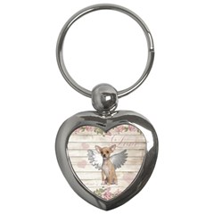 Vintage chihuahua - Valentines day Key Chains (Heart) 