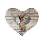 Vintage chihuahua - Valentines day Standard 16  Premium Heart Shape Cushions Front