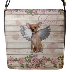 Vintage chihuahua - Valentines day Flap Messenger Bag (S)