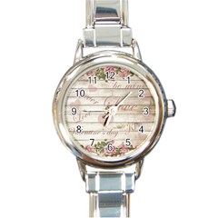 Vintage chihuahua - Valentines day Round Italian Charm Watch