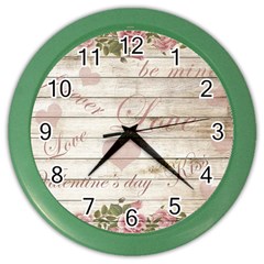 Vintage chihuahua - Valentines day Color Wall Clocks