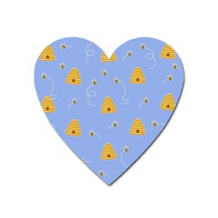 Bee Pattern Heart Magnet by Valentinaart