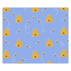 Bee Pattern Double Sided Flano Blanket (small)  by Valentinaart