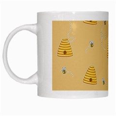 Bee Pattern White Mugs by Valentinaart