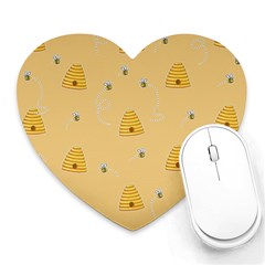 Bee Pattern Heart Mousepads by Valentinaart