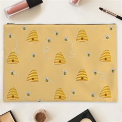 Bee Pattern Cosmetic Bag (xxl)  by Valentinaart