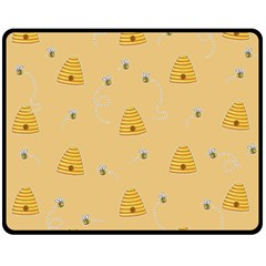 Bee Pattern Double Sided Fleece Blanket (medium)  by Valentinaart