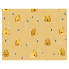 Bee Pattern Double Sided Flano Blanket (medium)  by Valentinaart