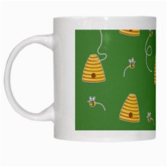 Bee Pattern White Mugs by Valentinaart