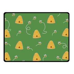 Bee Pattern Fleece Blanket (small) by Valentinaart