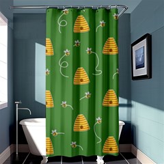 Bee Pattern Shower Curtain 36  X 72  (stall)  by Valentinaart