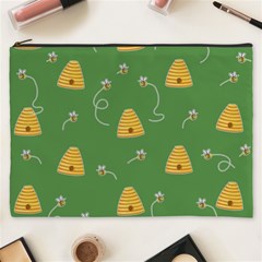 Bee Pattern Cosmetic Bag (xxxl)  by Valentinaart