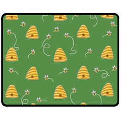 Bee Pattern Double Sided Fleece Blanket (medium)  by Valentinaart