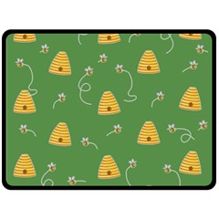 Bee Pattern Double Sided Fleece Blanket (large)  by Valentinaart