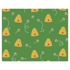 Bee Pattern Double Sided Flano Blanket (medium)  by Valentinaart