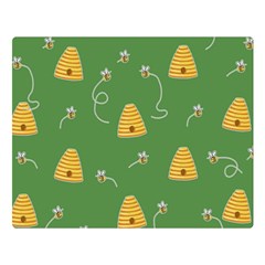 Bee Pattern Double Sided Flano Blanket (large)  by Valentinaart